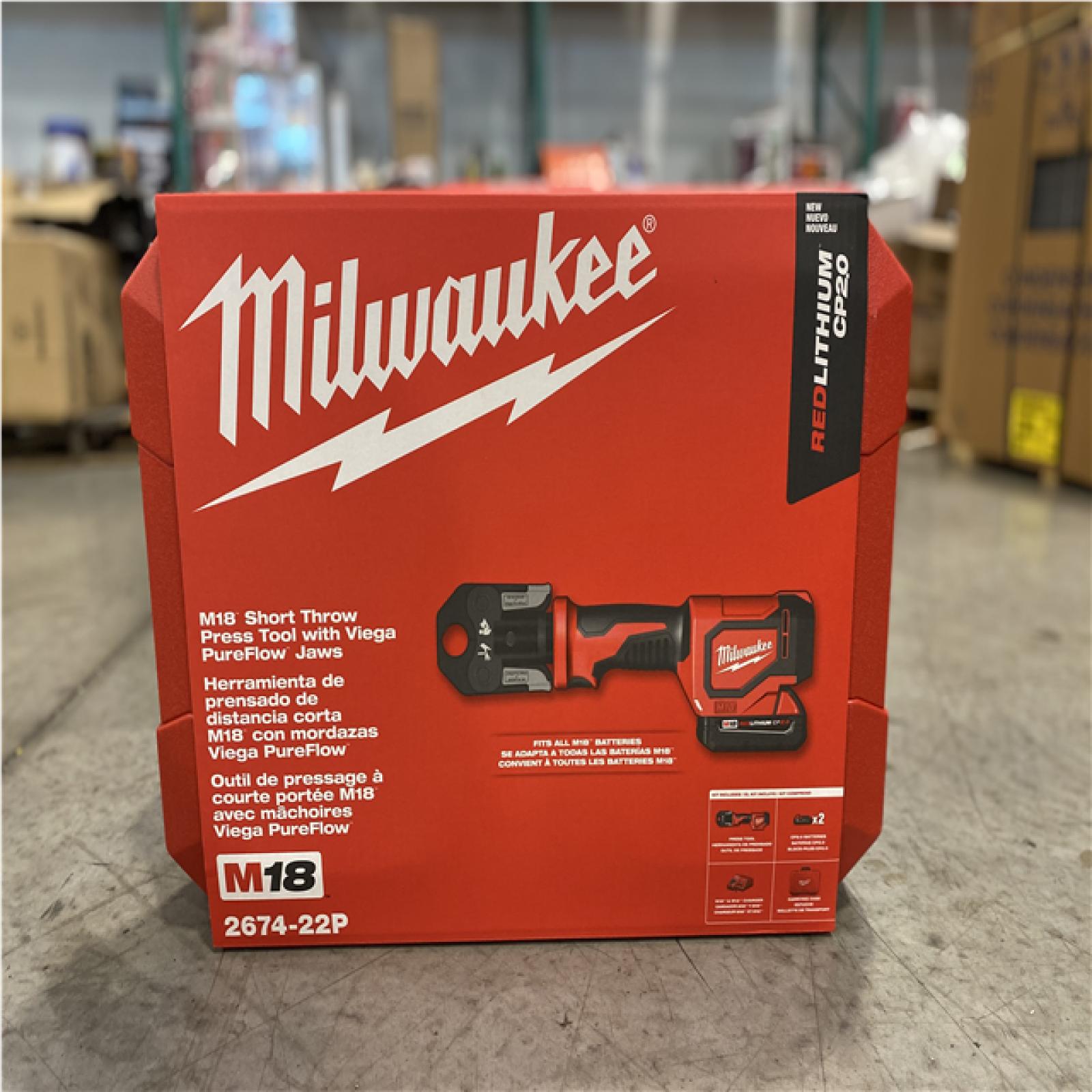 DALLAS LOCATION- NEW!- Milwaukee M18 18V Cordless Short Throw PEX Press Tool Kit