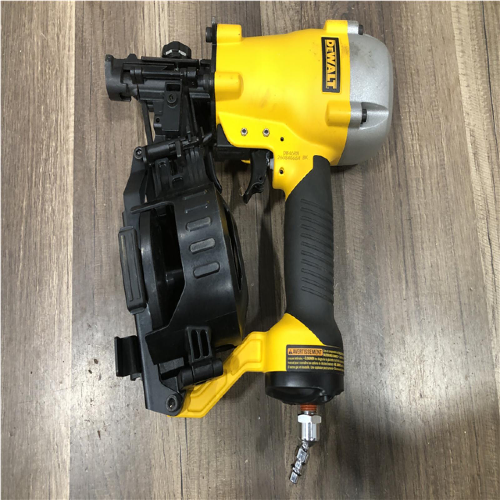 AS-IS DEWALT 1-3/4 in. 15 Degree Pneumatic Coil Roofing Nailer