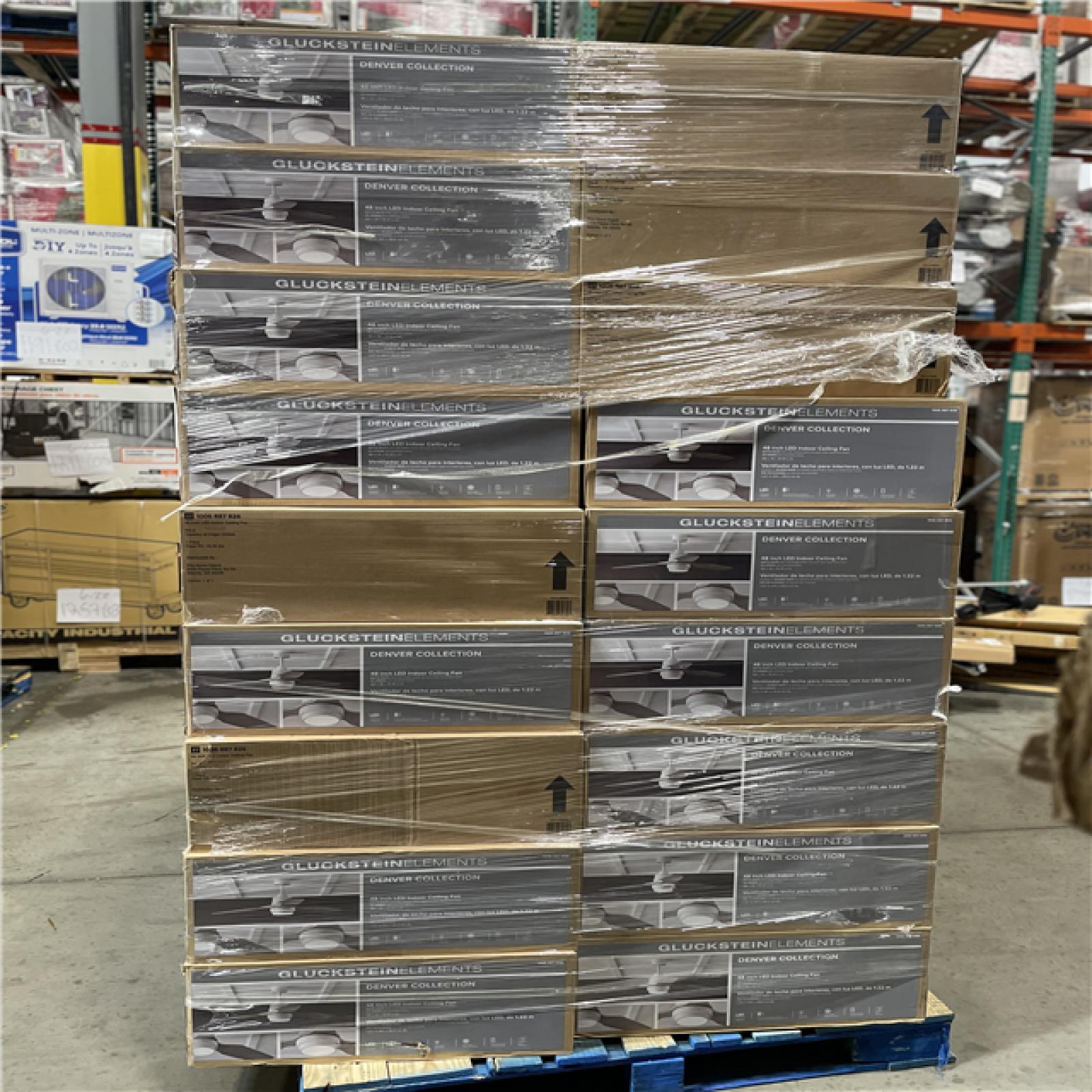 DALLAS LOCATION - Denver 48 in. Integrated LED Indoor White Ceiling Fan with Remote PALLET-(48 UNITS)