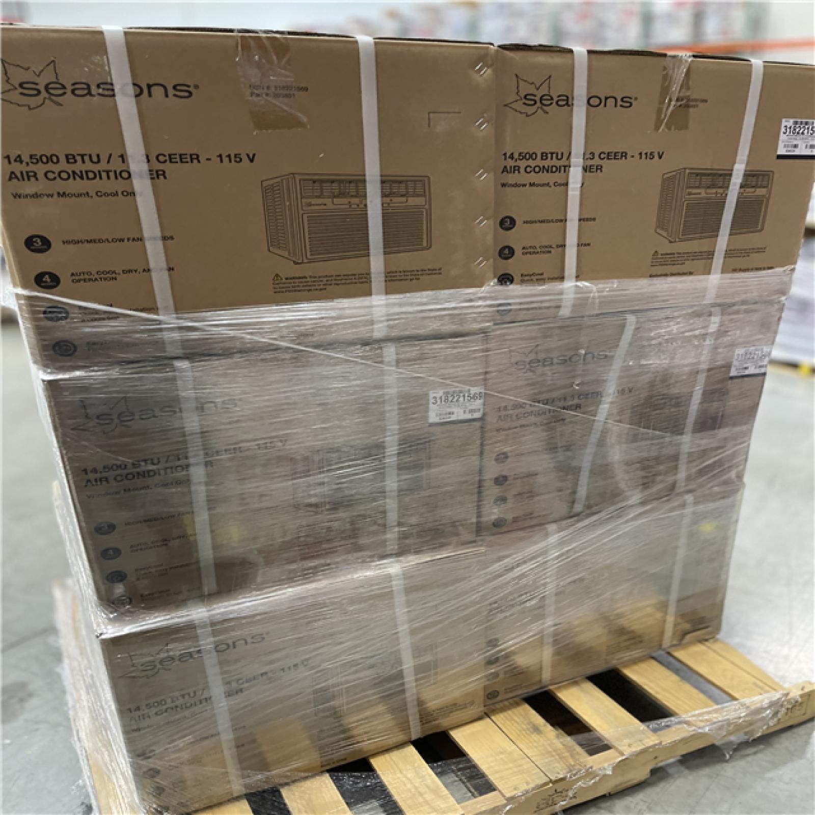 DALLAS LOCATION- NEW!- Seasons 14 500 BTU 115 V Window Cool-Only Air Conditioner PALLET (6 UNITS)