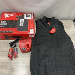 AS-IS Milwaukee Men's Large 12-Volt Lithium-Ion Cordless Axis Black Heated Vest Kit