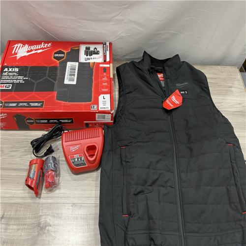 AS-IS Milwaukee Men's Large 12-Volt Lithium-Ion Cordless Axis Black Heated Vest Kit