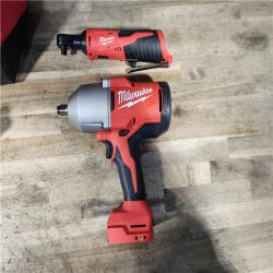 HOUSTON LOCATION - AS-IS Milwaukee 12/18V Lithium-Ion Cordless 3/8 in. Ratchet and 1/2 in. High Torque Impact Wrench with Friction Ring Combo Kit