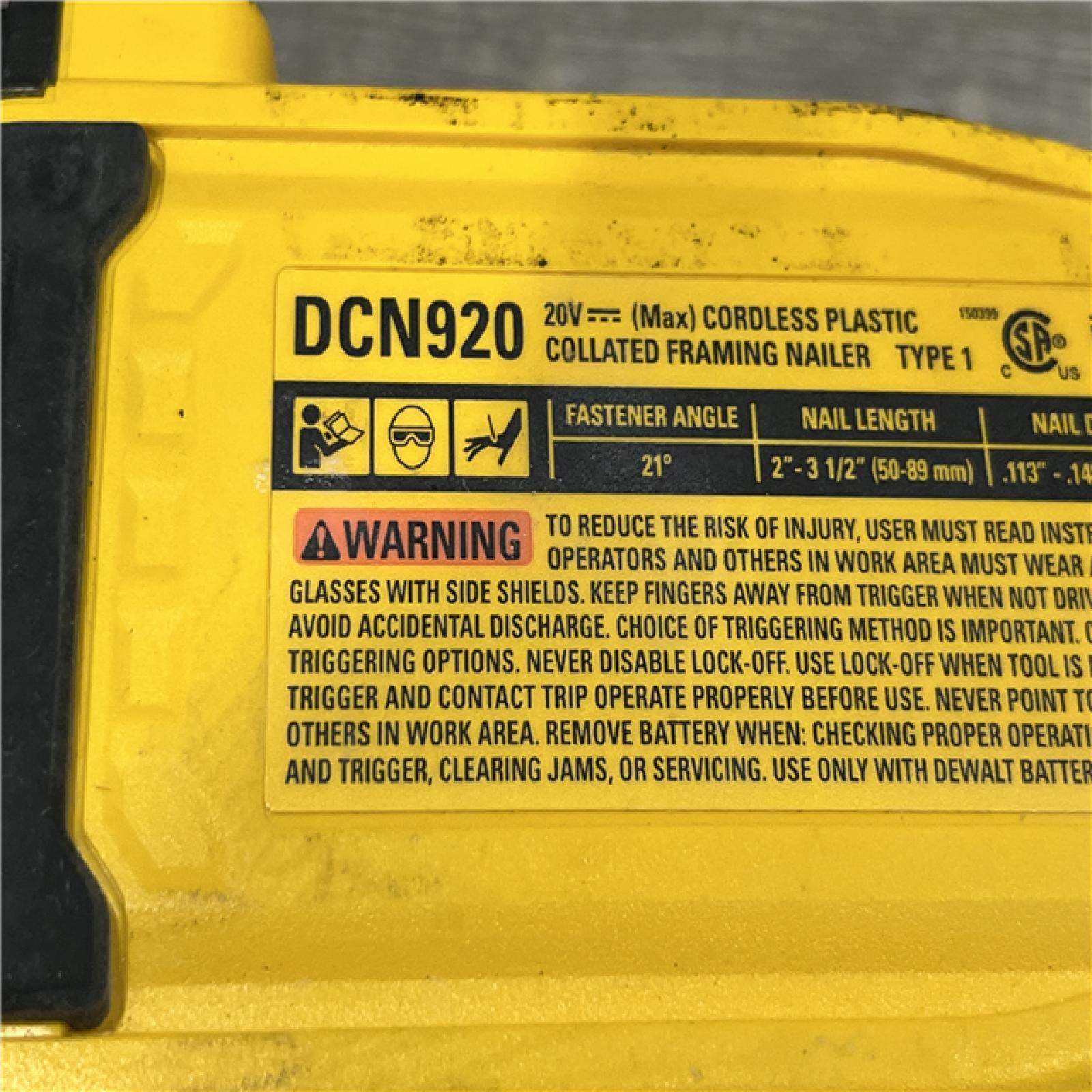 AS-IS DEWALT 20-Volt 21° Cordless Framing Nailer (Tool-Only)