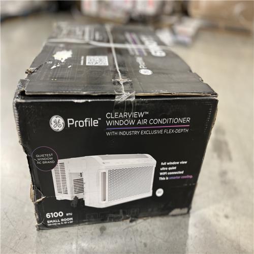 NEW! - GE Profile ClearView Ultra Quiet 6,100 BTU 115V Window Air Conditioner Cools 250 Sq. Ft. Quiet and Easy to Install in White