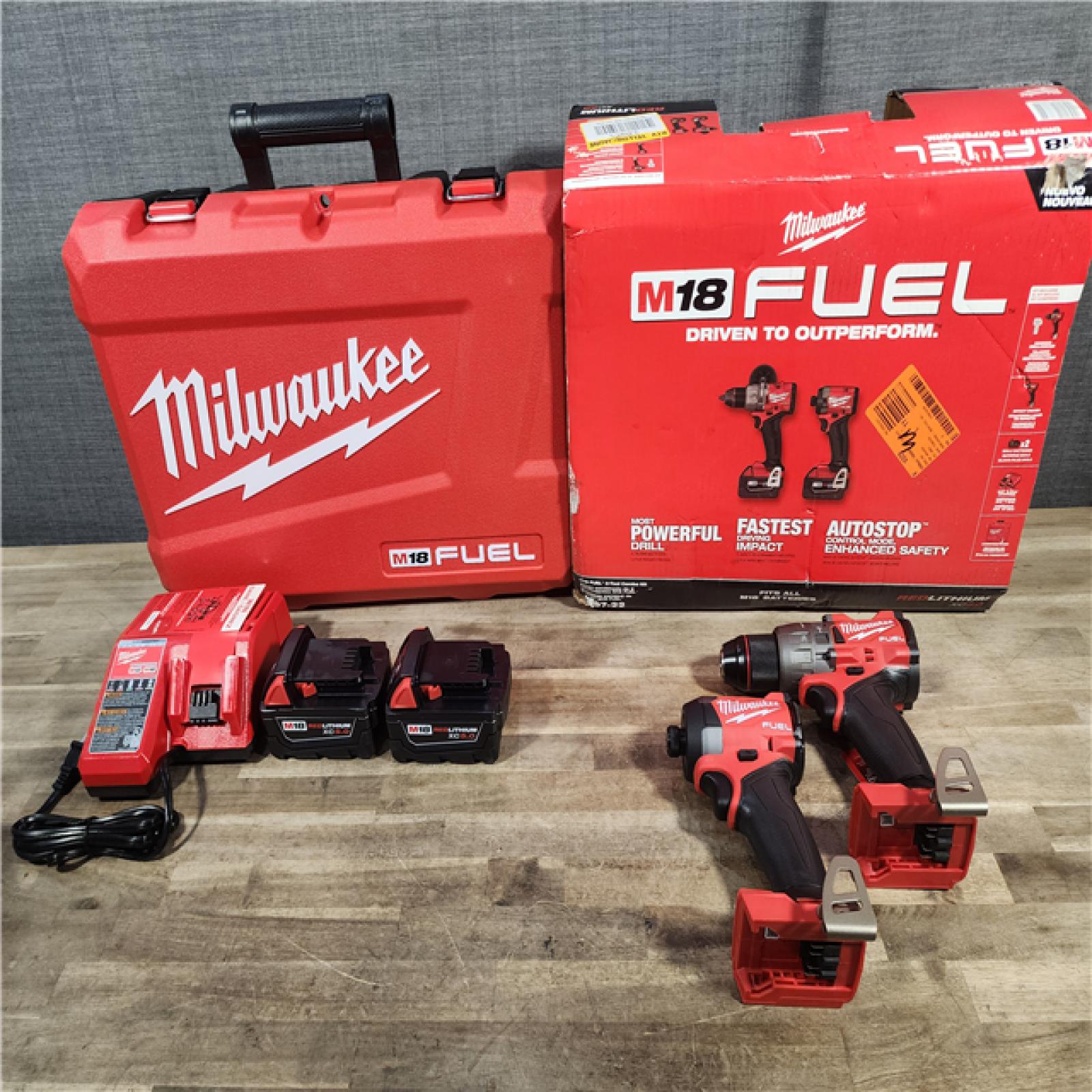 HOUSTON LOCATION - AS-IS MILWAUKEE FUEL 18V Lithium-Ion Brushless Cordless Hammer Drill and Impact Driver Combo Kit (2-Tool) with 2 Batteries