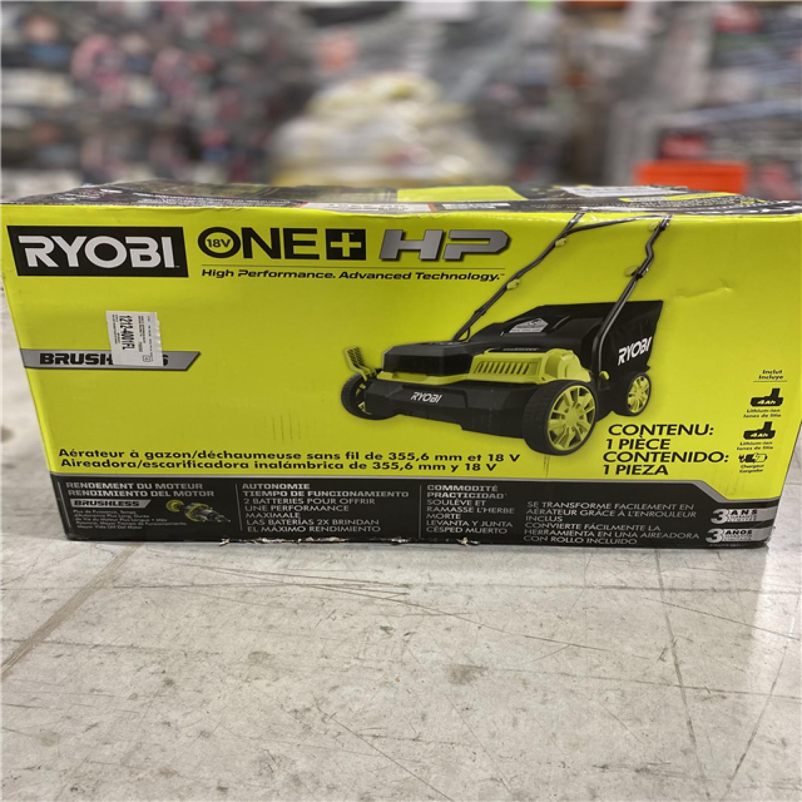 NEW! RYOBI ONE+ HP 18V Brushless 14 in. Cordless Battery Dethatcher
