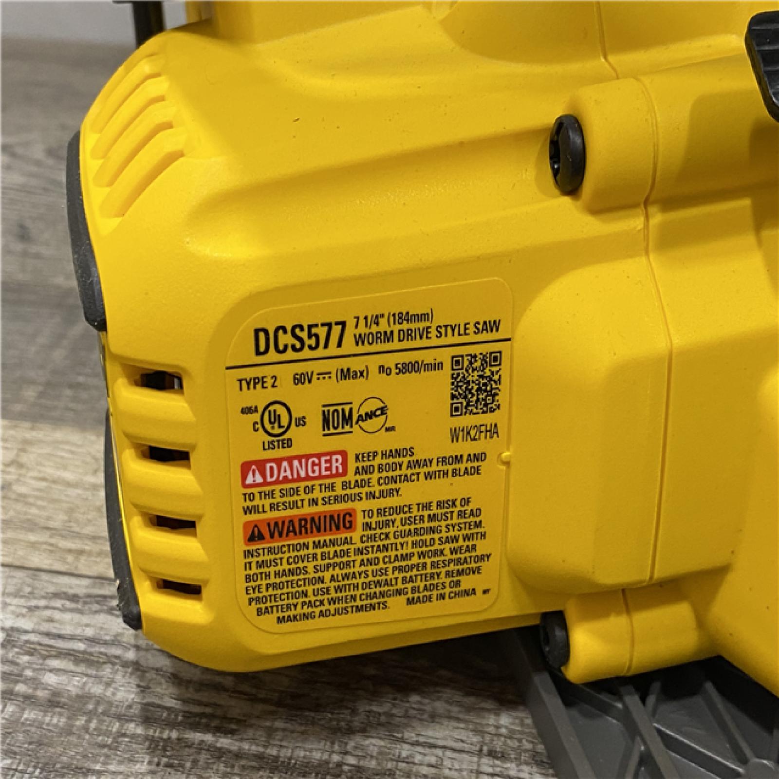 AS-IS DEWALT FLEXVOLT 60V MAX Cordless Brushless 7-1/4 in. Wormdrive Style Circular Saw (Tool Only)