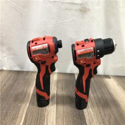 AS-IS Milwaukee 12-Volt Lithium-Ion Brushless Cordless Subcompact Drill and Impact Driver Combo Kit