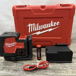 AS-IS Milwaukee Green 100 ft. Cross Line and Plumb Points Rechargeable Laser Level with REDLITHIUM Lithium-Ion