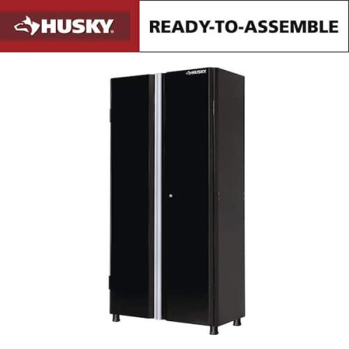 Phoenix NEW Husky Ready-to-Assemble 36.6 in. W x 72 in. H x 18.3 in. D 24 Gauge 3-Shelf Steel Freestanding Cabinet in Black (SEALED)