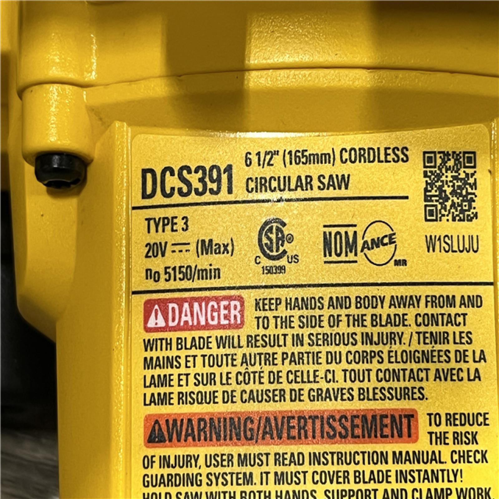 AS-IS DEWALT 20-Volt MAX Lithium-Ion Cordless 6-1/2 in. Circular Saw (Tool-Only)