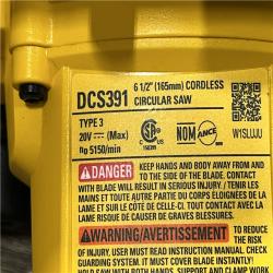 AS-IS DEWALT 20-Volt MAX Lithium-Ion Cordless 6-1/2 in. Circular Saw (Tool-Only)