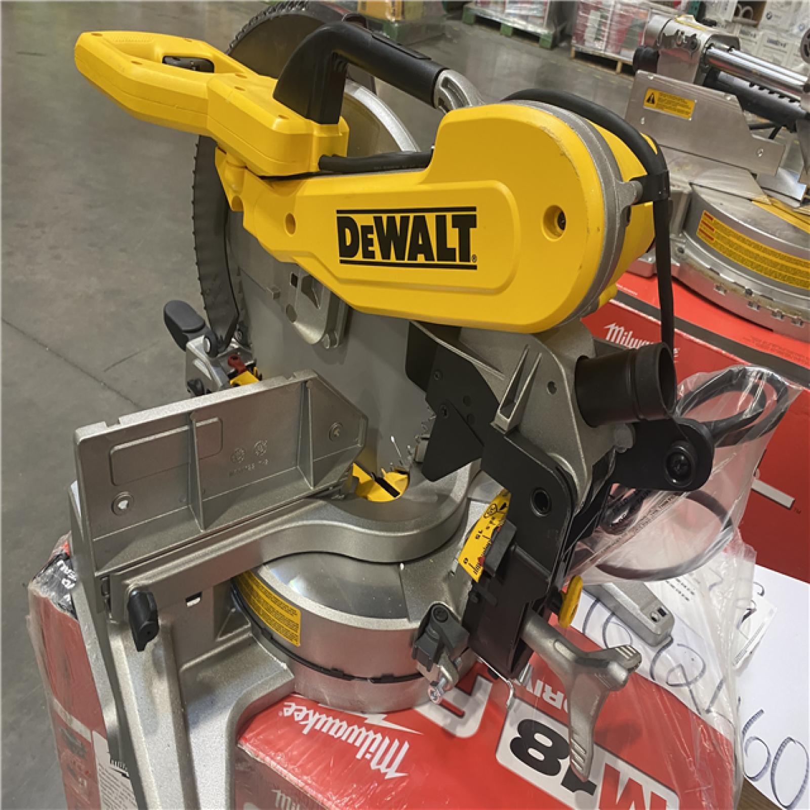 As-Is-  DeWalt 15 Amp Corded 12 in. Compound Double Bevel Miter Saw