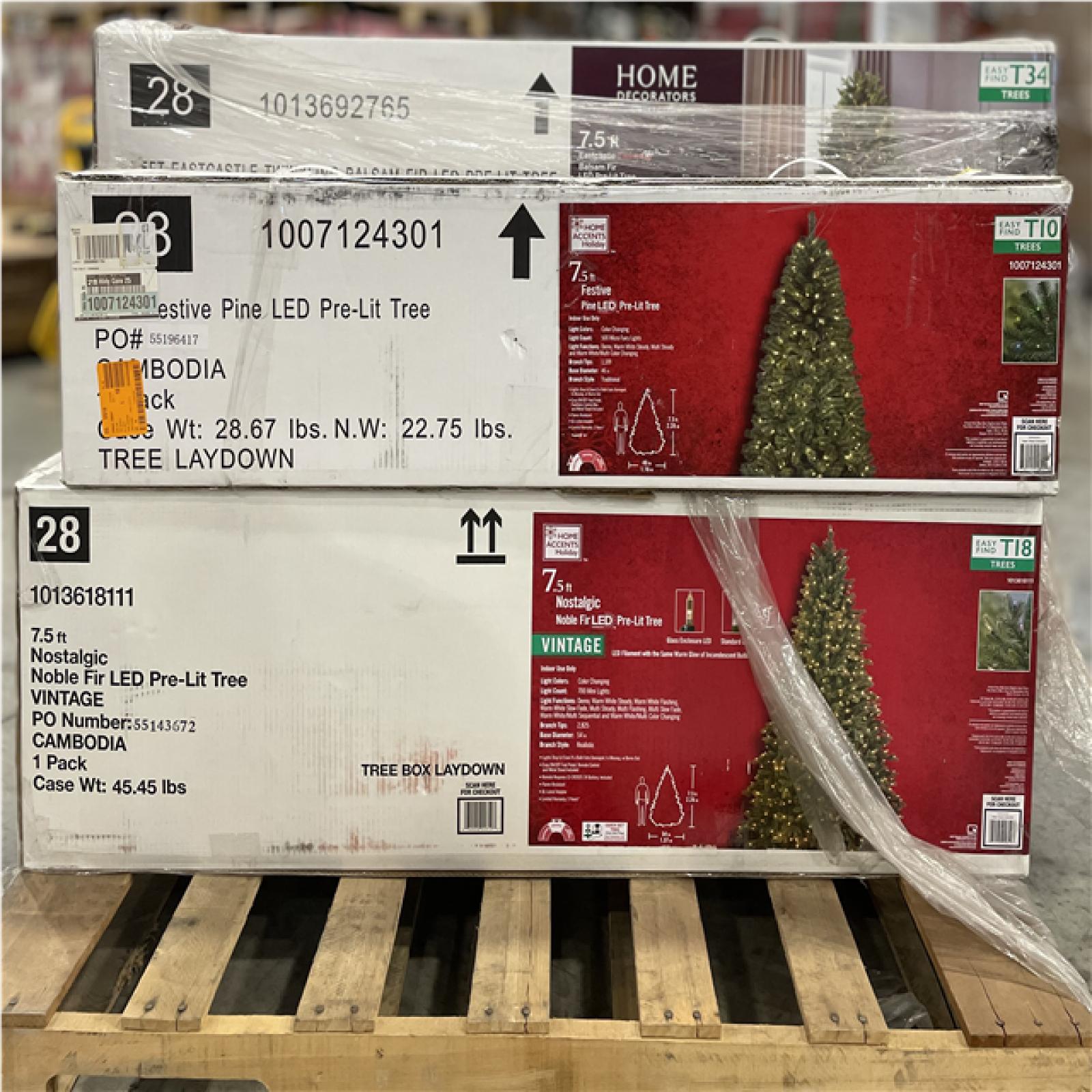 DALLAS LOCATION- AS-IS Mixed Christmas Tree PALLET (4 UNITS)