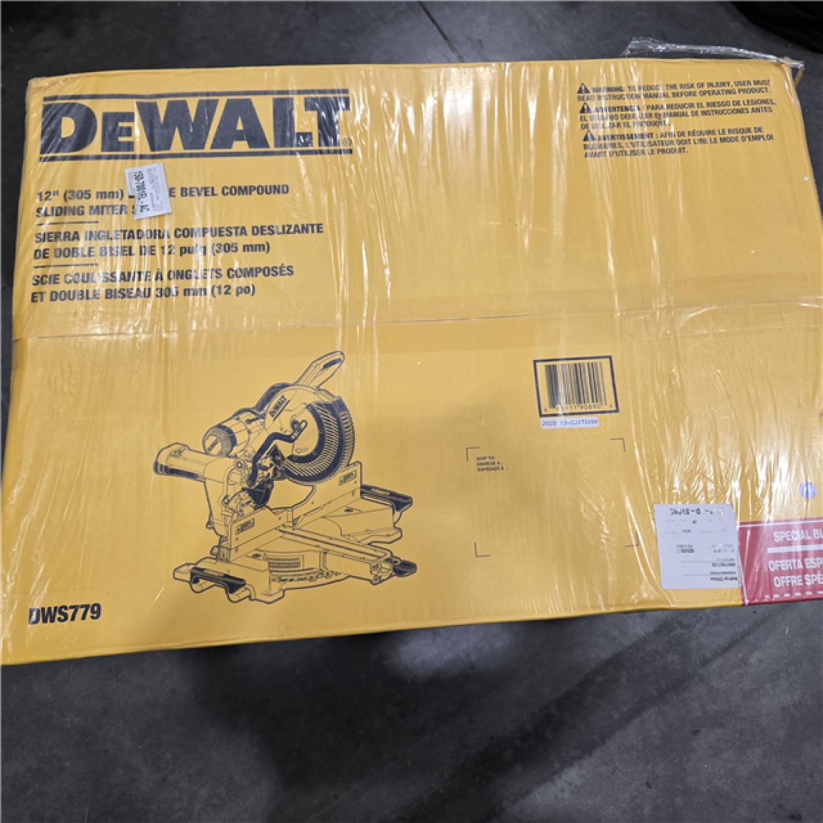 NEW DEWALT 15 Amp Corded 12 in. Double Bevel Sliding Compound Miter Saw, Blade Wrench and Material Clamp