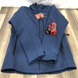 AS-IS Milwaukee Men's Large M12 12-Volt Lithium-Ion Cordless Tough Shell Navy Blue Heated Jacket with