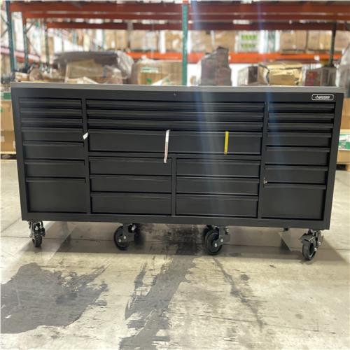 DALLAS LOCATION- AS-IS HUSKY Heavy Duty 96 in. W x 24 in. D Matte Black Mobile Workbench Cabinet w Stainless Steel Top