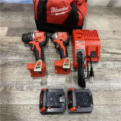 AS-IS Milwaukee 18V Lithium-Ion Brushless Cordless Compact Drill/Impact Combo Kit