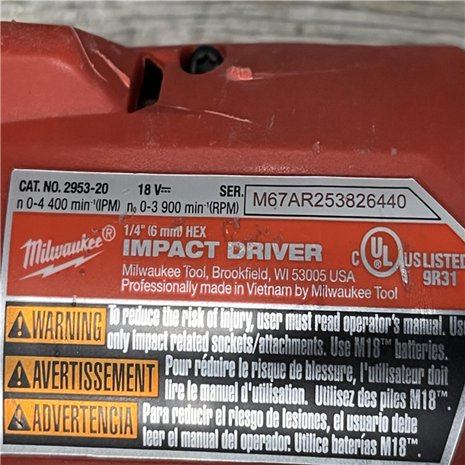 AS-IS Milwaukee FUEL 18V Lithium-Ion Brushless Cordless 1/4 in. Hex Impact Driver Kit