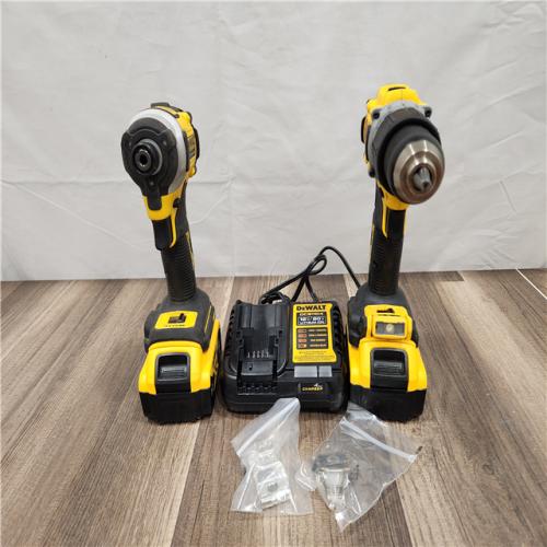AS-IS DEWALT 20V MAX XR Hammer Drill and ATOMIC Impact Driver 2 Tool Cordless Combo Kit with (2) 4.0Ah Batteries, Charger, and Bag