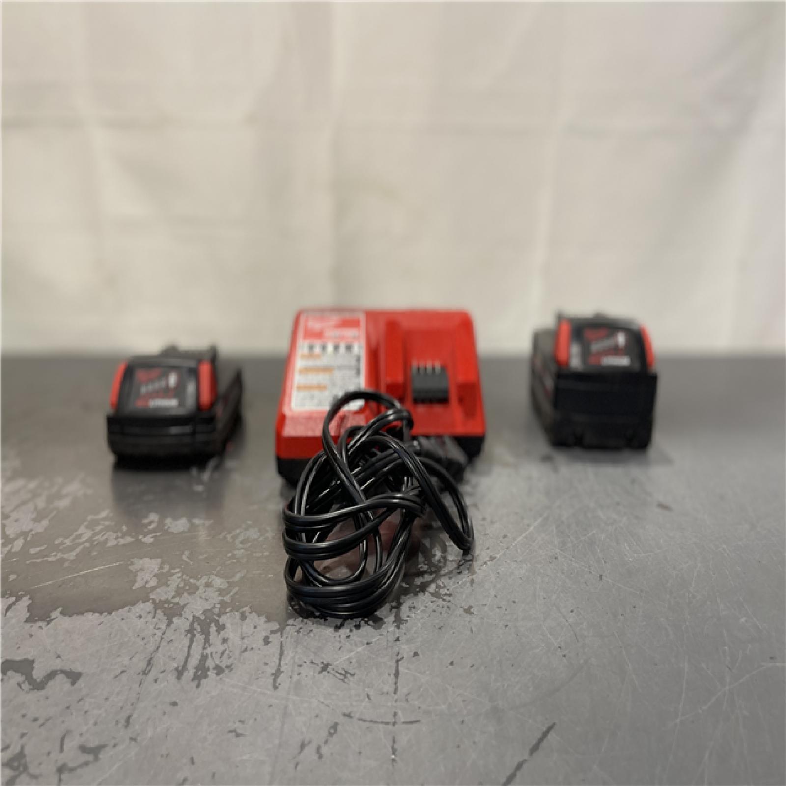 AS-IS- Milwaukee M18 18-Volt Lithium-Ion Starter Kit with One 5.0 Ah and One 2.0 Ah Battery and Charger