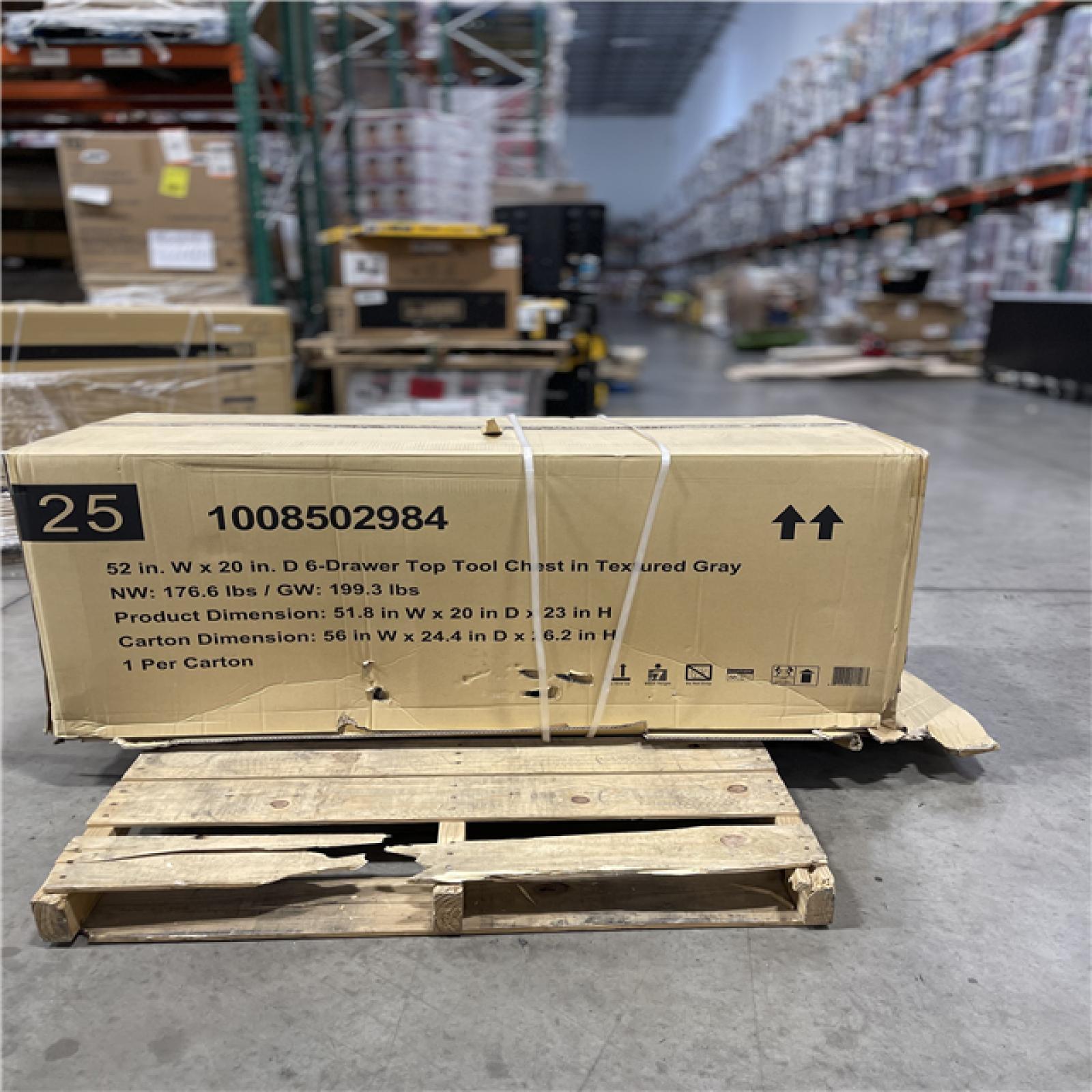 DALLAS LOCATION- NEW!- HUSKY 52 IN. x 20 IN. D DRAWER MATTE GRAY STEEL TOP TOOL CHEST