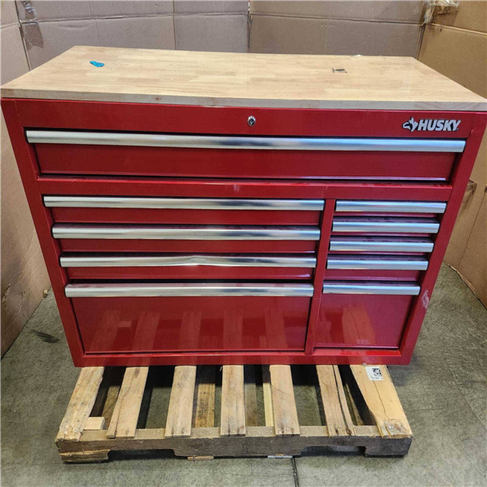 Phoenix Husky Modular Tool Storage 52 in. W x 20 in. D Standard Duty Red Mobile Workbench Cabinet (NO Wheels)