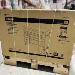 DALLAS LOCATION - Husky Heavy-Duty 61 in. W x 23 in. D 15-Drawer Matte Black Mobile Workbench Cabinet with Solid Wood Top