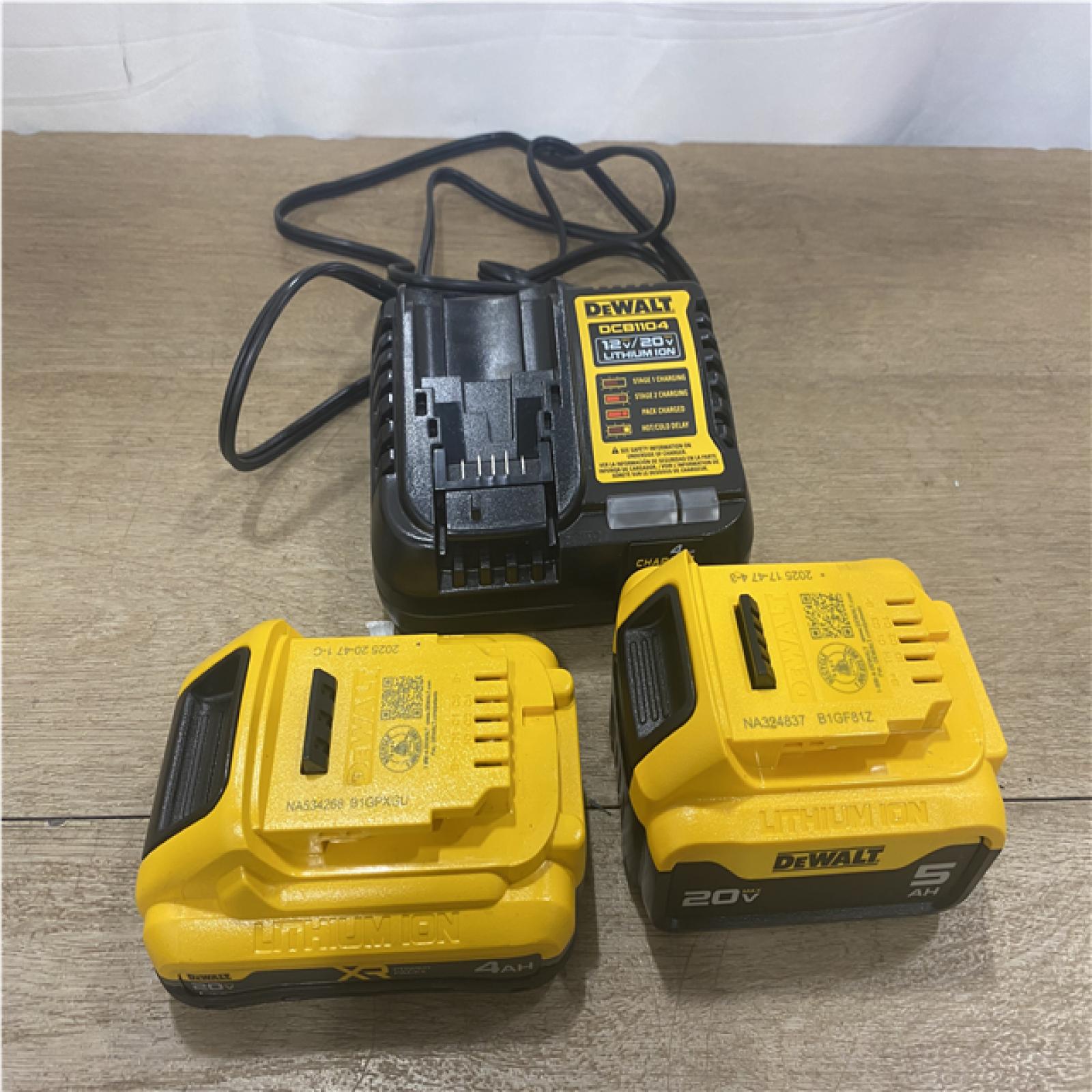 AS-IS DEWALT 20V MAX Lithium-Ion Starter Kit with 4.0 Ah and 5.0 Ah Batteries and Charger