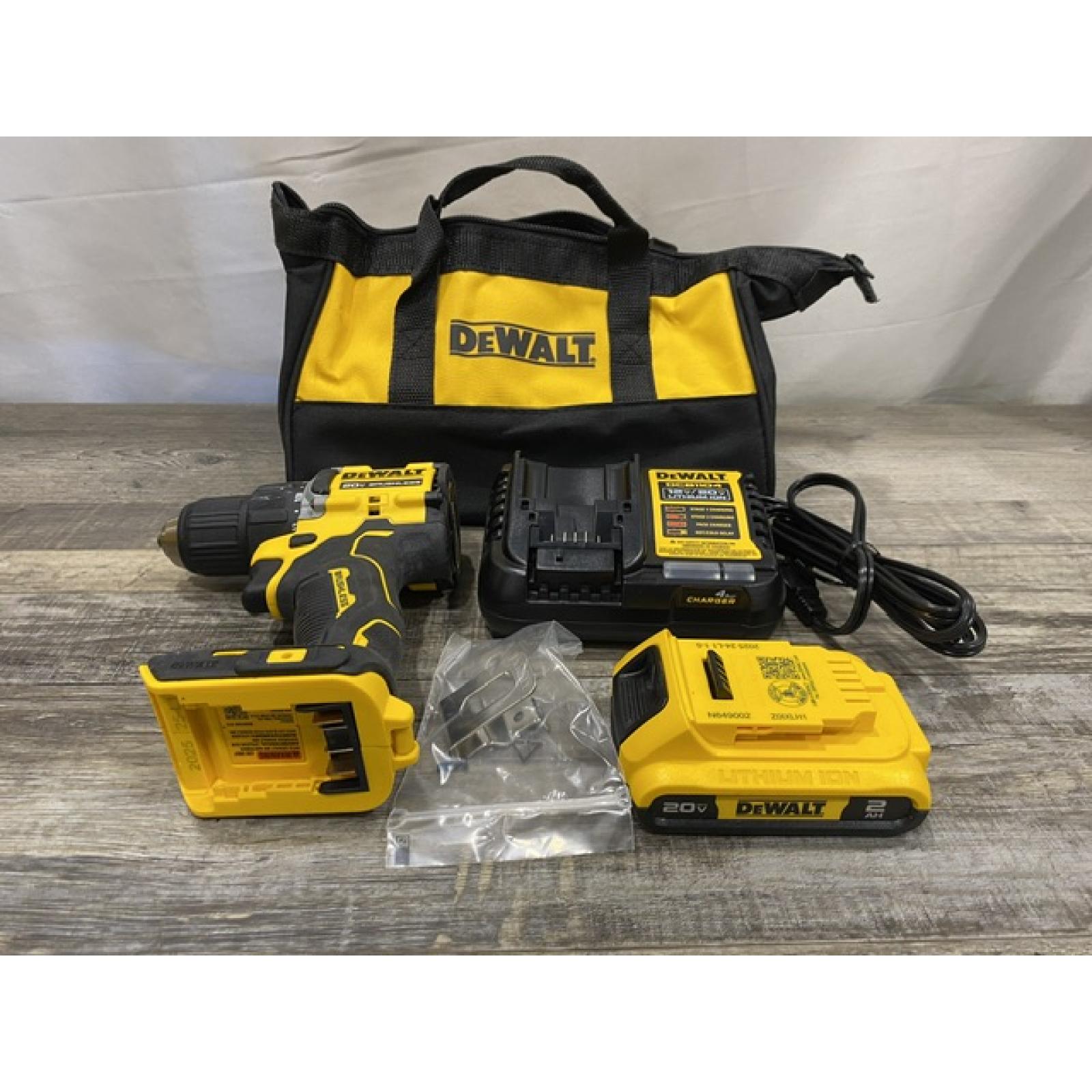 AS-IS DEWALT Atomic 20V Lithium-Ion Cordless Compact 1/2 in. Drill/Driver Kit