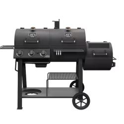 DALLAS LOCATION - OKLAHOMA JOE'S 3-Burner Canyon Combo Charcoal and Gas Smoker and Grill in Black