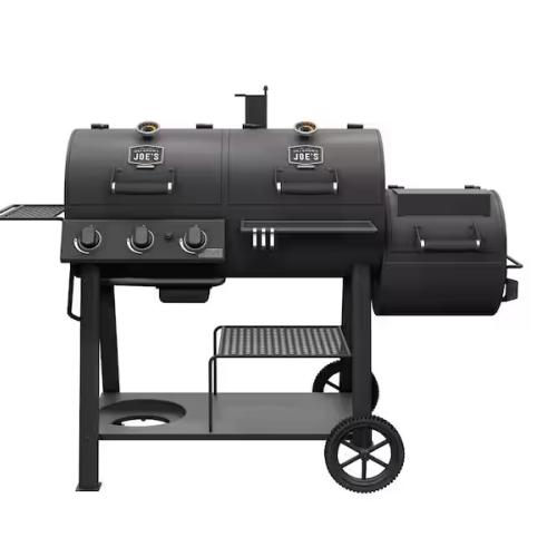 DALLAS LOCATION - OKLAHOMA JOE'S 3-Burner Canyon Combo Charcoal and Gas Smoker and Grill in Black