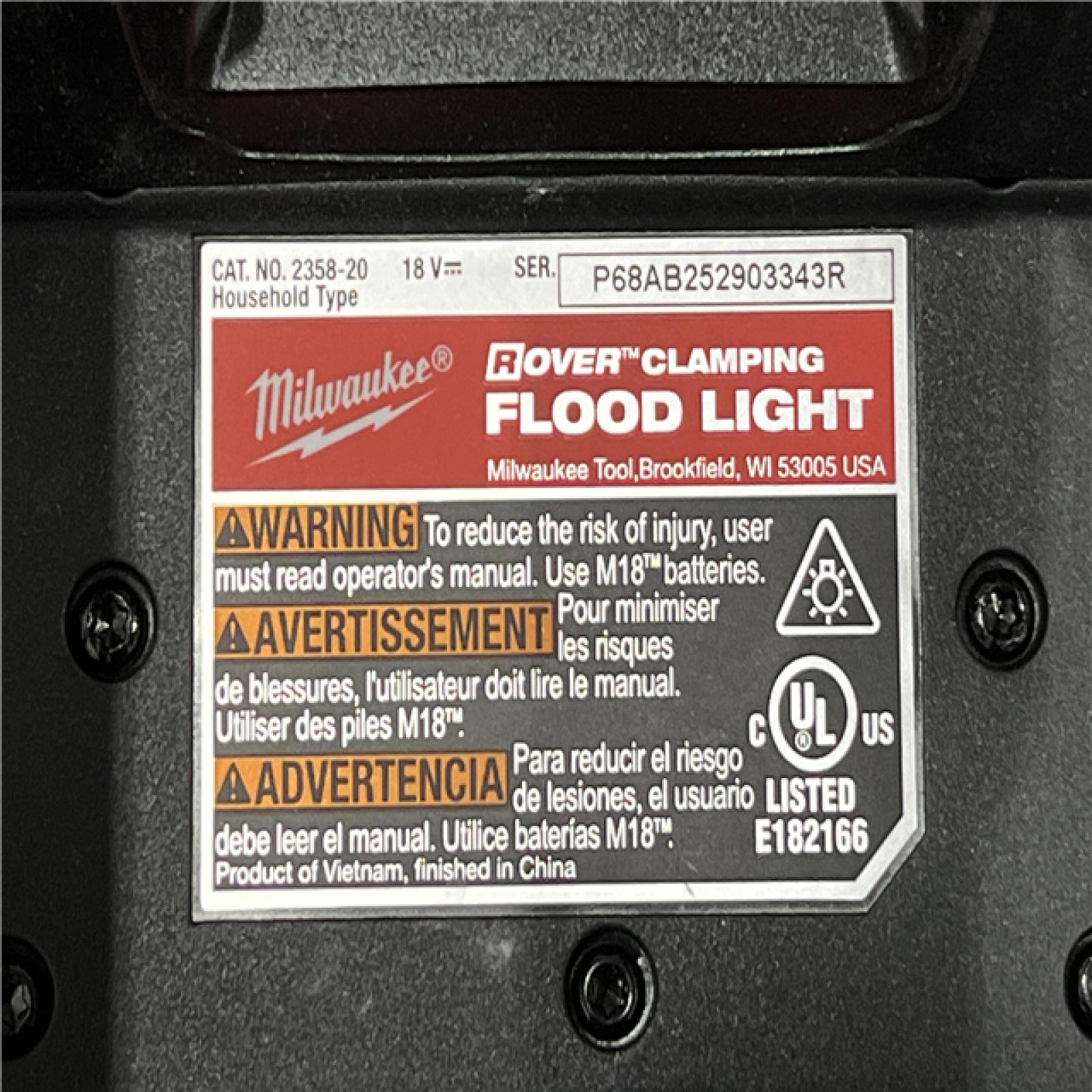 AS-IS Milwaukee M18 ROVER Clamping Flood Light