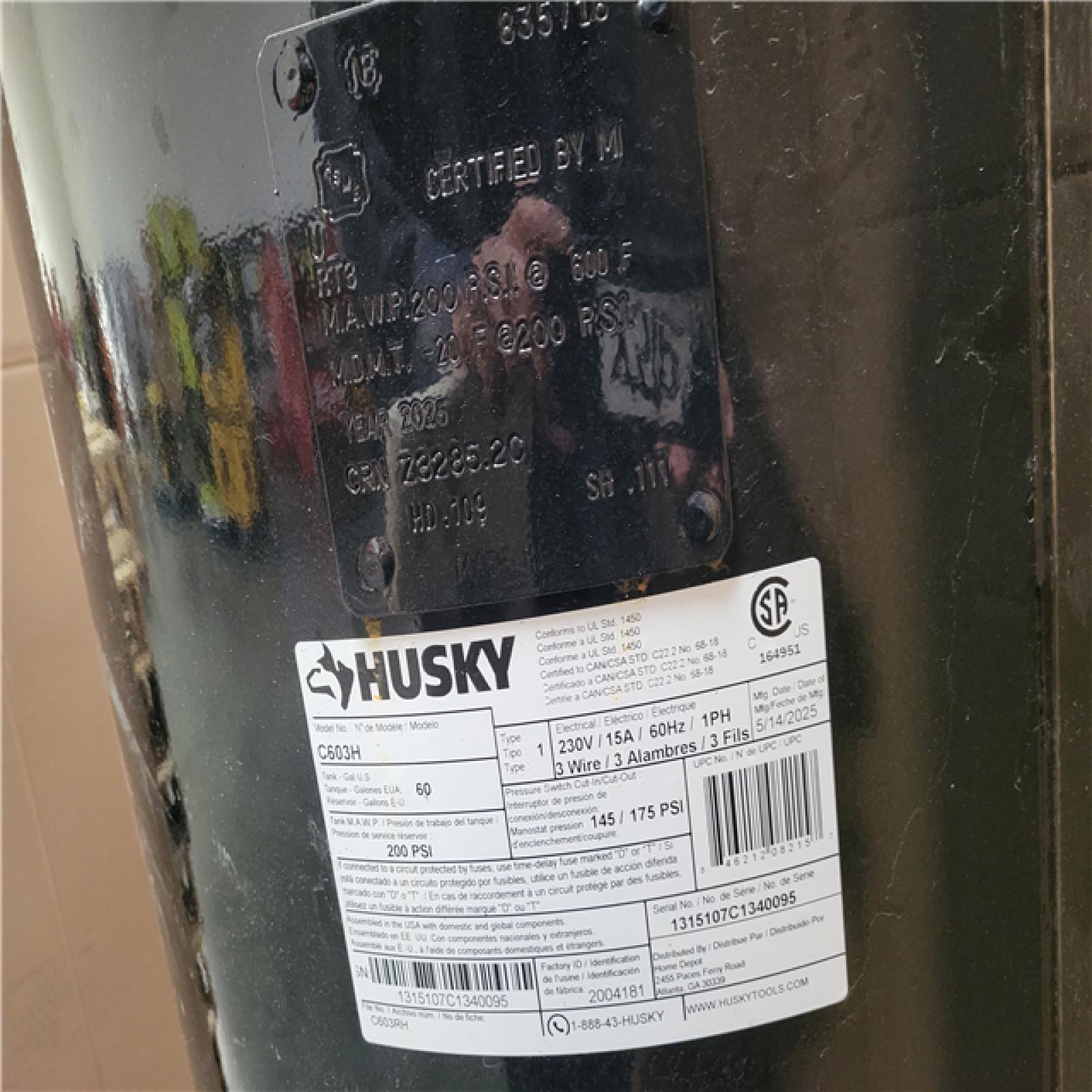 CALIFORNIA AS-IS HUSKY AIR COMPRESSOR