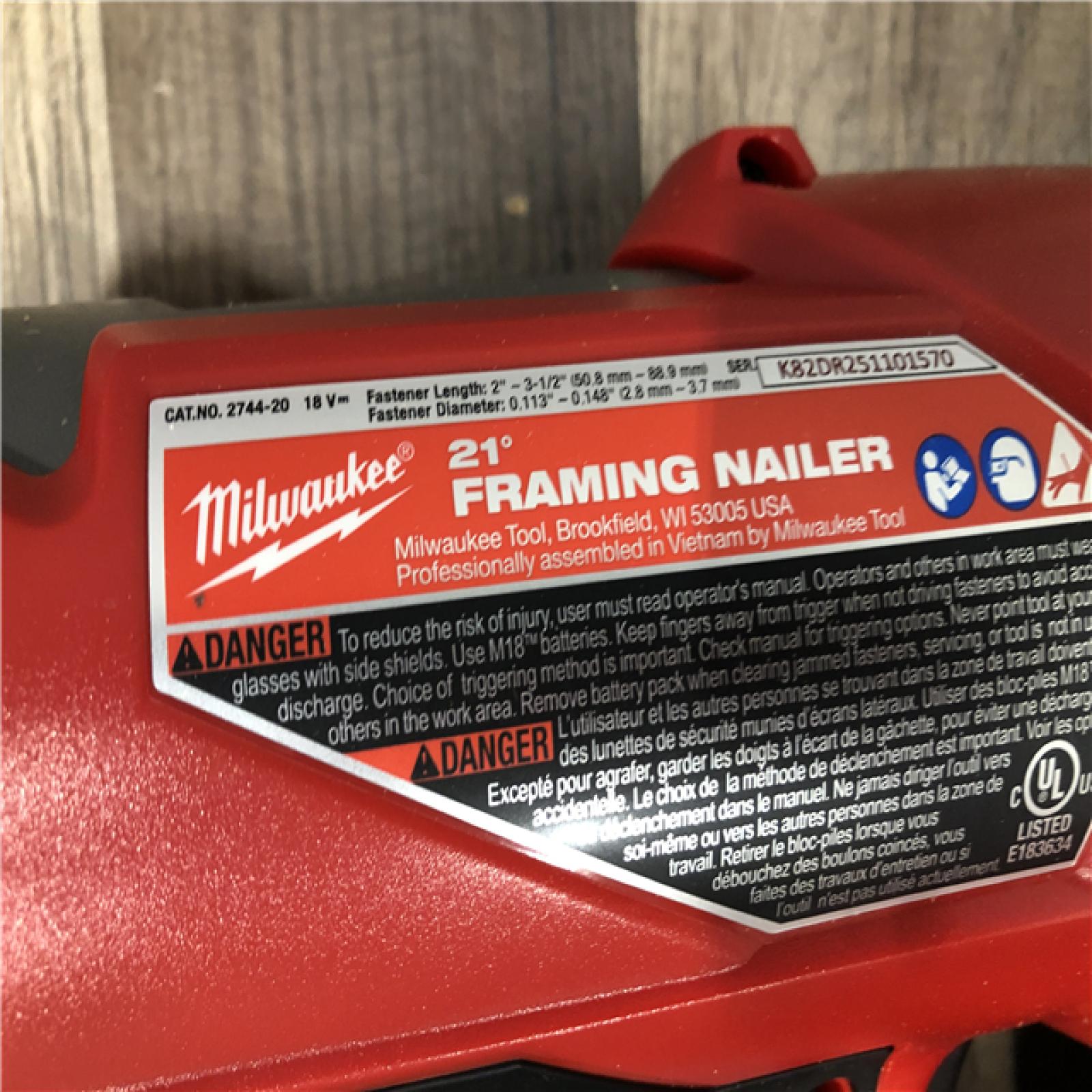 AS-IS Milwaukee FUEL 3-1/2 in. 18-Volt 21-Degree Lithium-Ion Brushless Cordless Framing Nailer (Tool-Only)