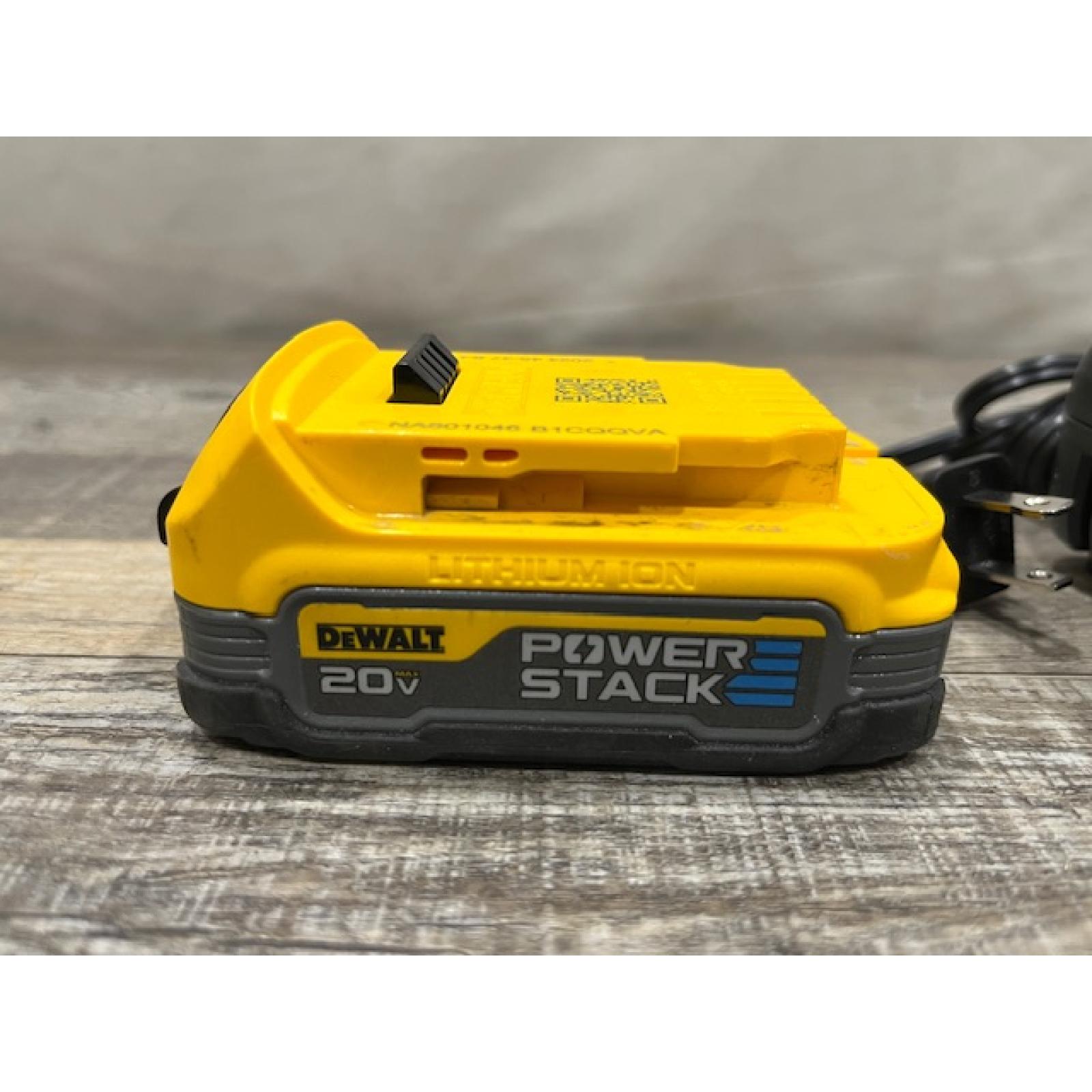 AS-IS DEWALT 20V MAX XR POWERSTACK Lithium-Ion Battery Starter Kit with 1.7Ah Battery and Charger