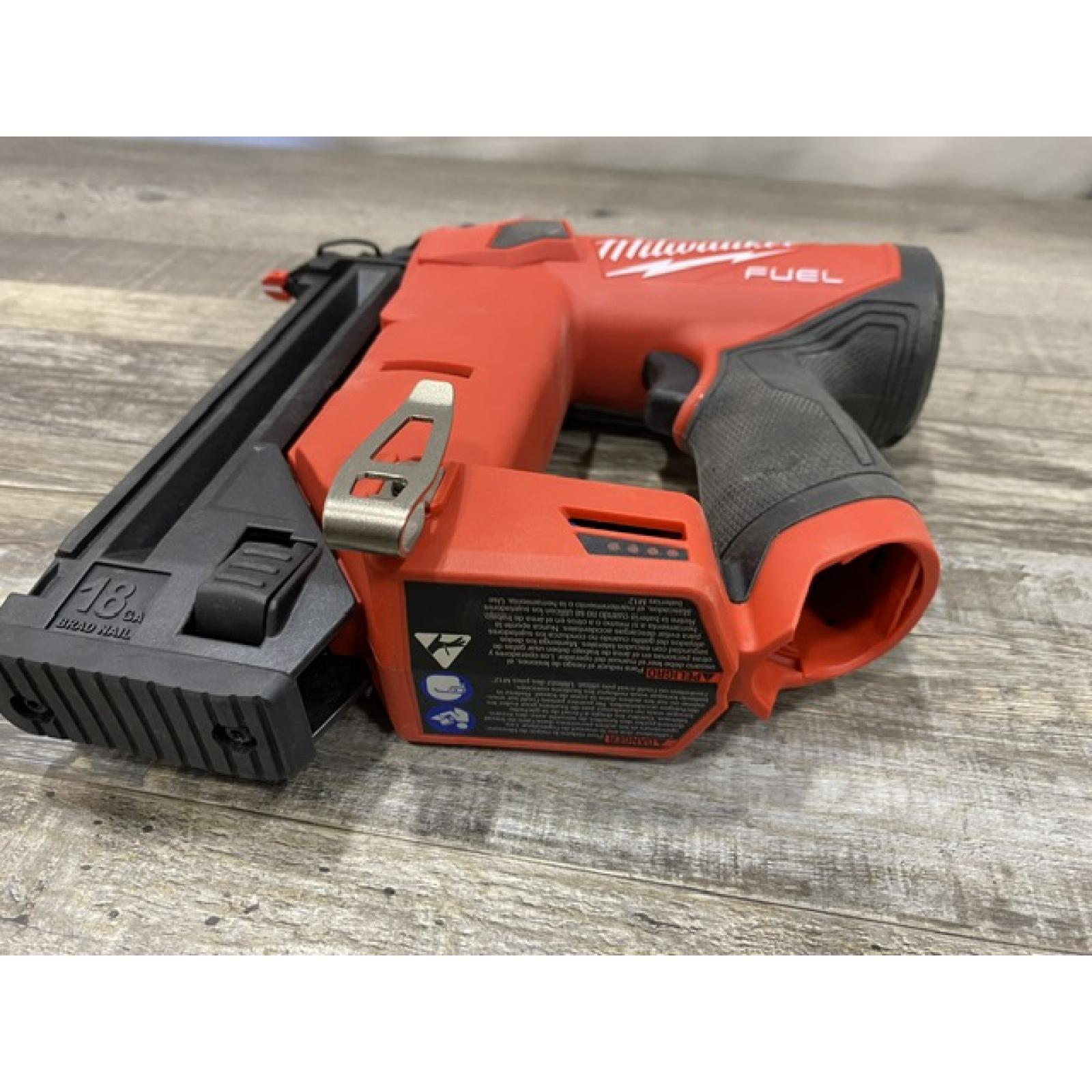 AS-IS Milwaukee FUEL 12-Volt Lithium-Ion Brushless Cordless 18-Gauge 1-1/2 in. Compact Brad Nailer (Tool Only)