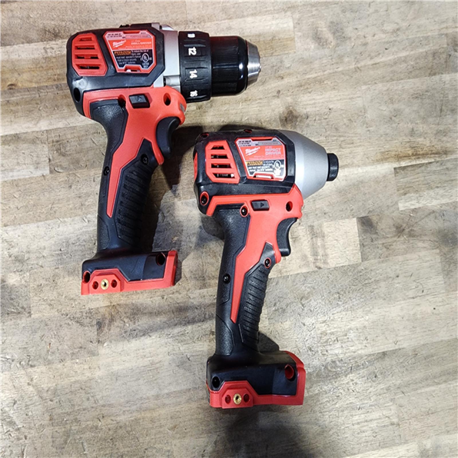 HOUSTON LOCATION - AS-IS Milwaukee 18V Cordless Brushed 2-Tool Drill/Driver and Impact Driver Kit