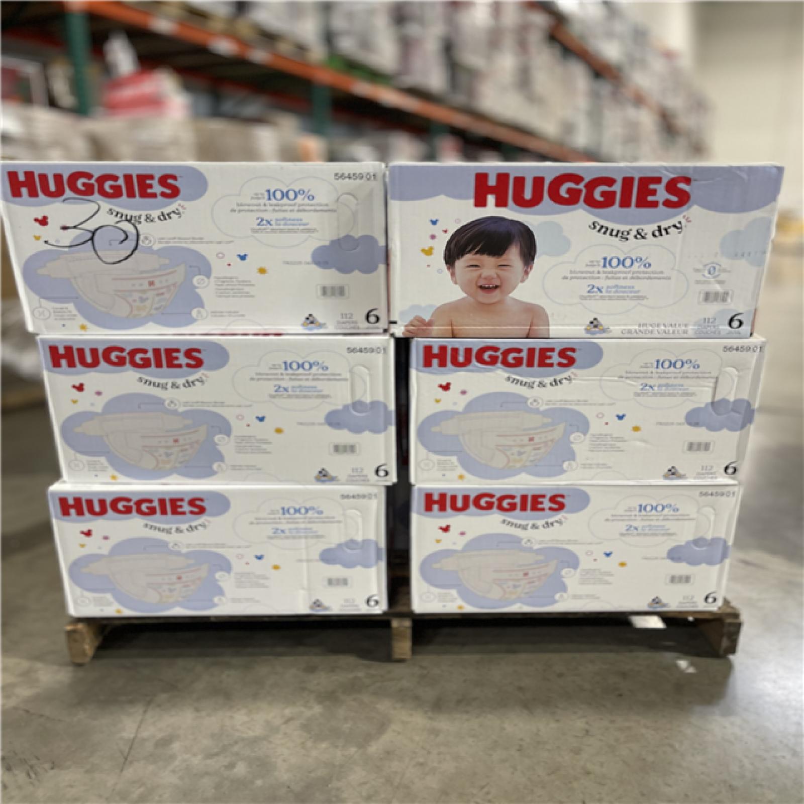DALLAS LOCATION - Huggies Size 6 Diapers  Snug & Dry Baby Diapers PALLET-(30 CASES)