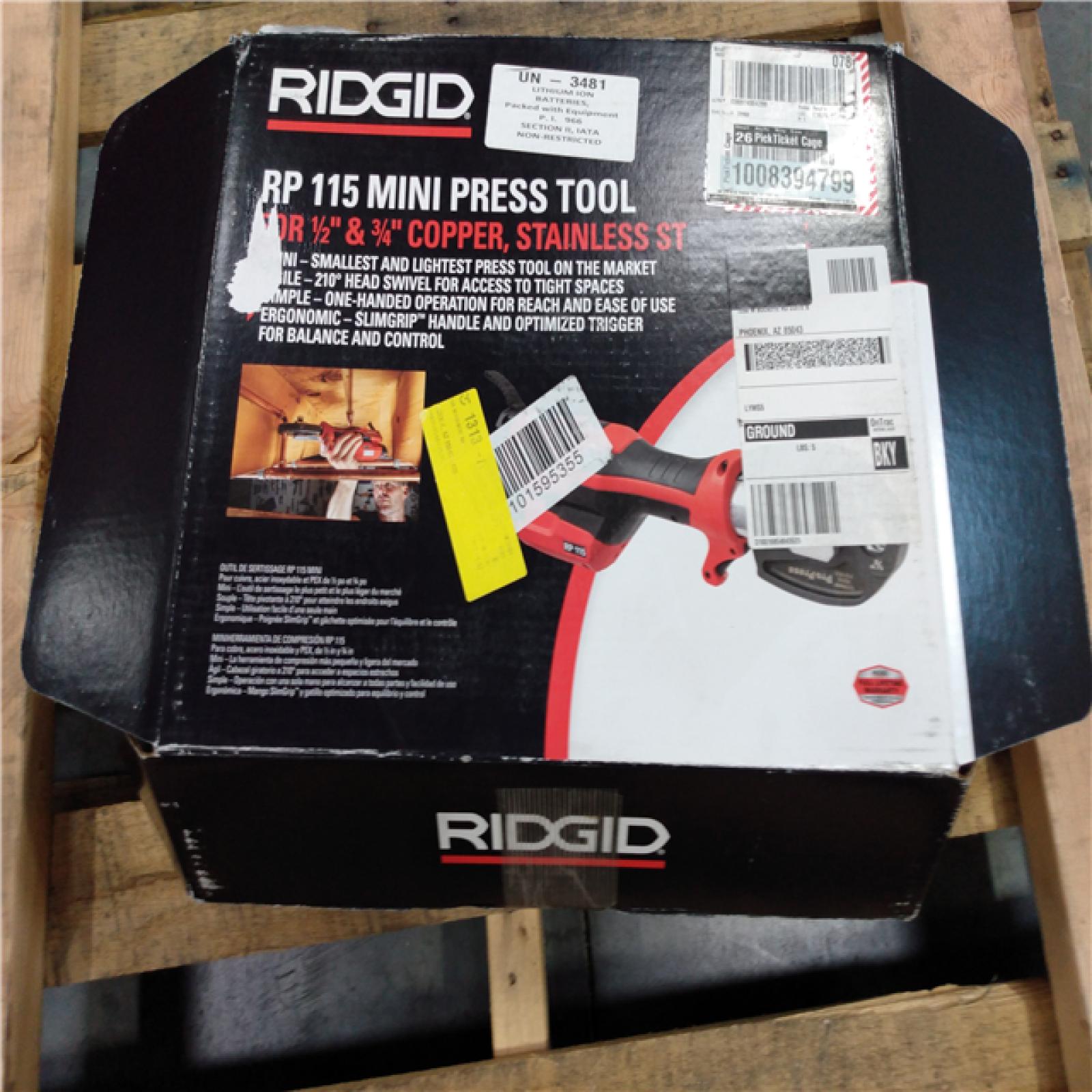 CALIFORNIA AS-IS RIDGID RP 115 MINI PRESS TOOL