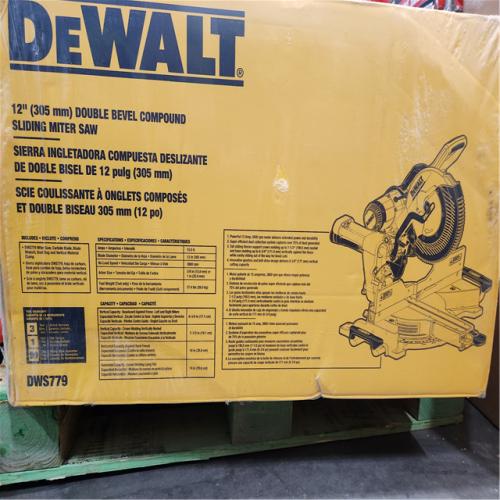 NEW- DEWALT 15 Amp Corded 12 in. Double Bevel Sliding Compound Miter Saw  Blade Wrench and Material Clamp