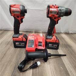 AS-IS- MILWAUKEE FUEL 18V Lithium-Ion Brushless Cordless Hammer Drill and Impact Driver Combo Kit