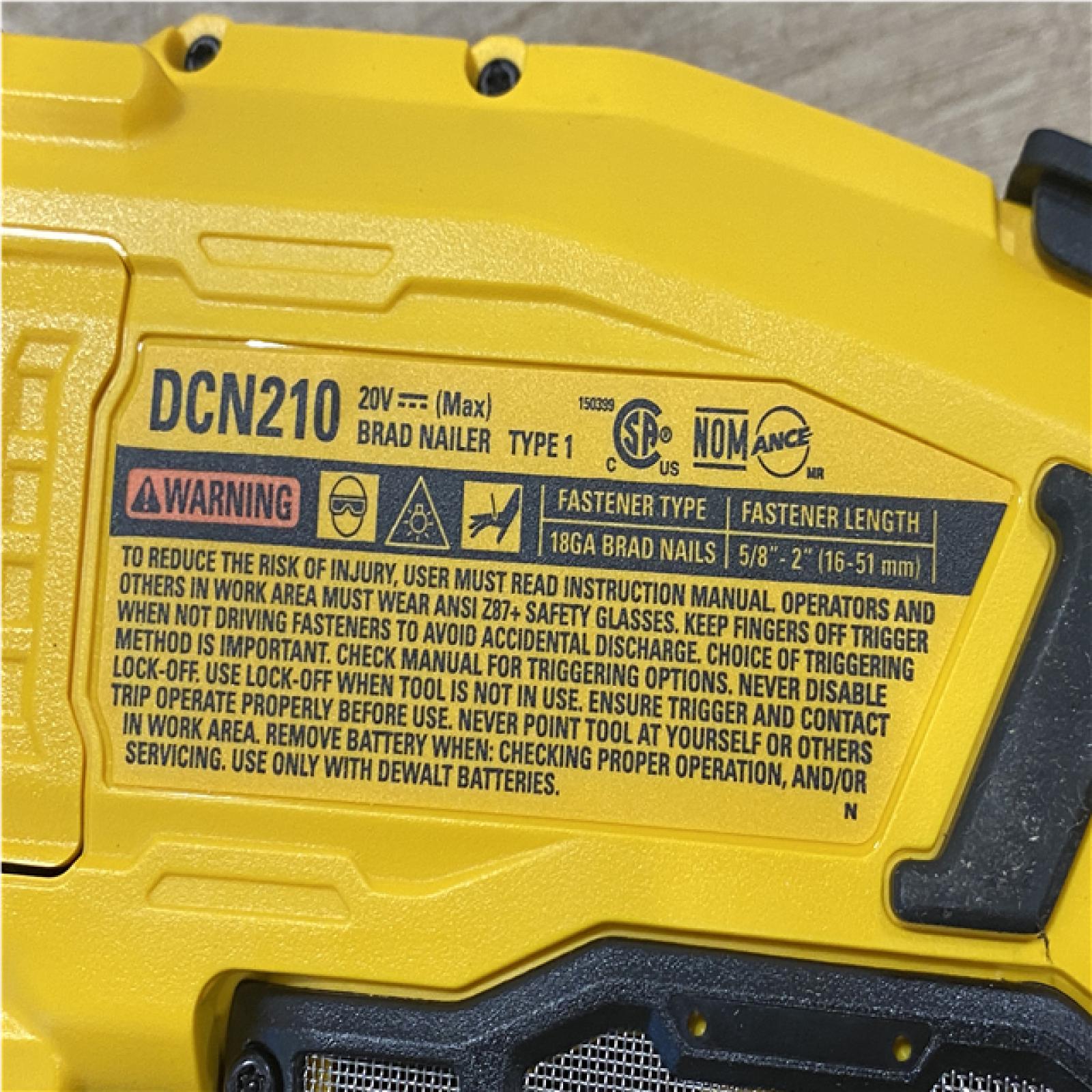 AS-IS DEWALT 20V MAX XR 18 Gauge Cordless Brad Nailer (Tool Only)