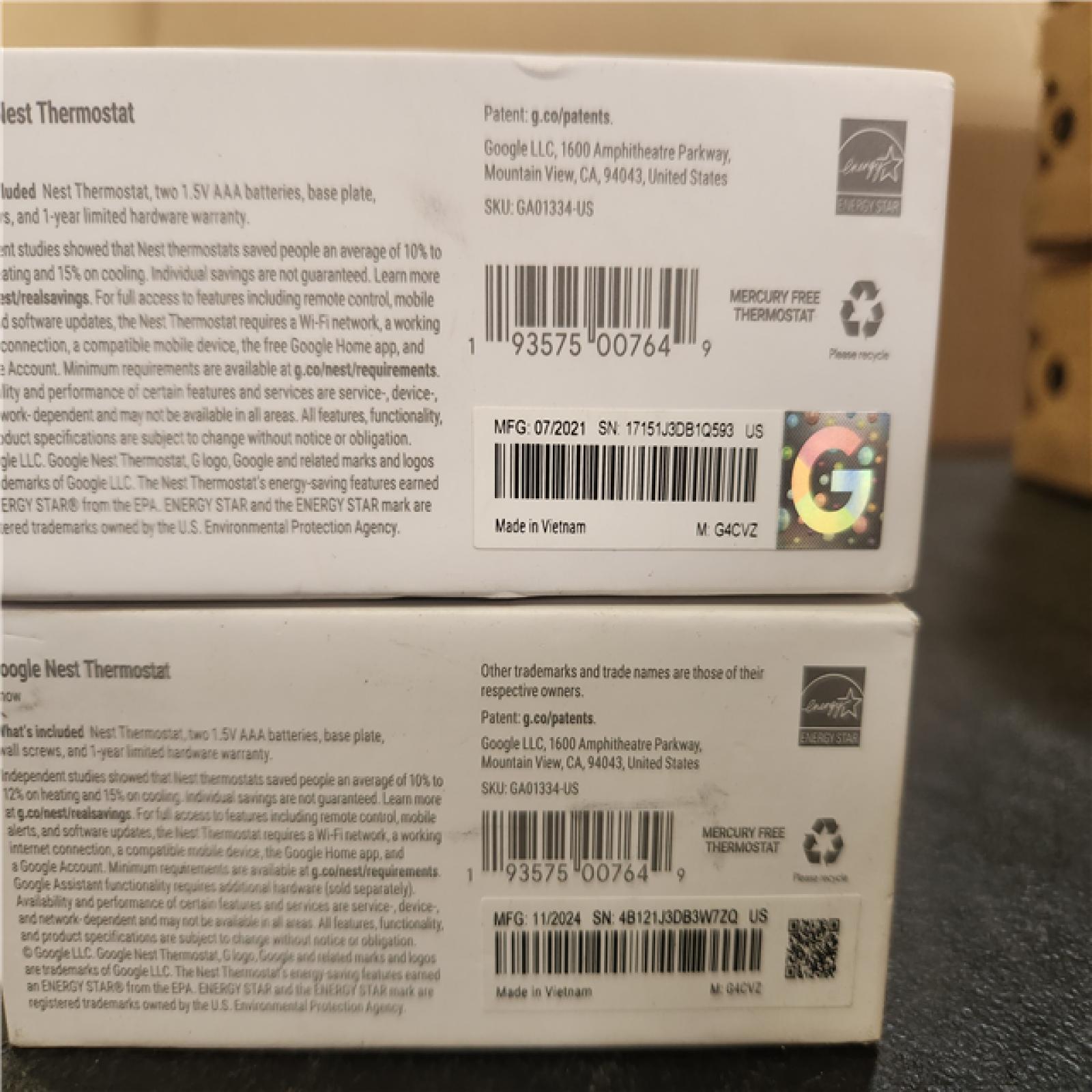 Phoenix AS-IS Google Nest Thermostat - Smart Programmable Wi-Fi Thermostat - (2-Pack)