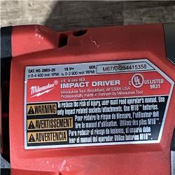 Houston Location AS-IS Milwaukee FUEL 18V Lithium-Ion Brushless Cordless 1/4 in. Hex Impact Driver (Tool-Only)