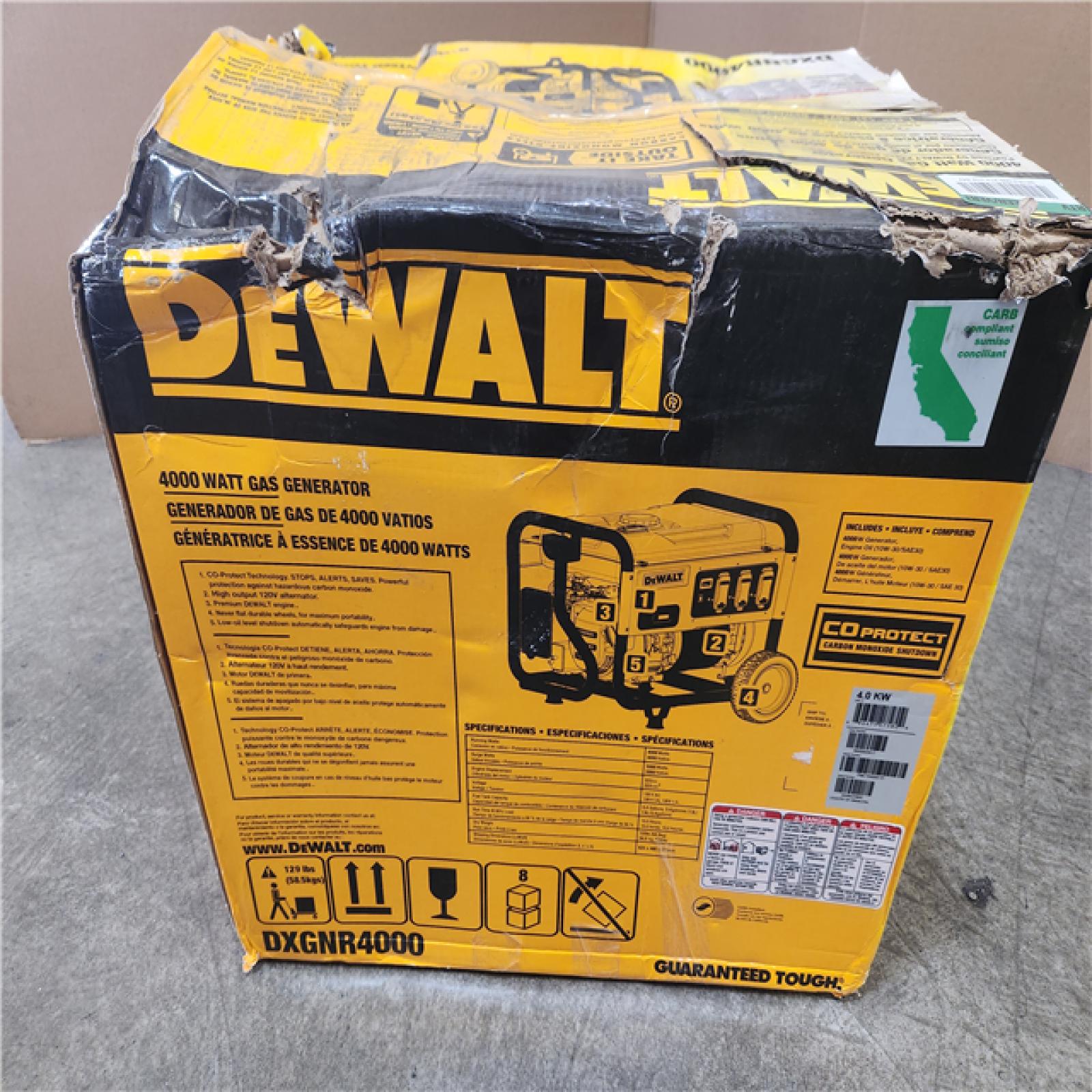 Phoenix NEW DEWALT 4500 / 4000- Watt Gas Powered Portable Generator with Idle Control  Covered Outlets and CO Protect -DXGNR4000