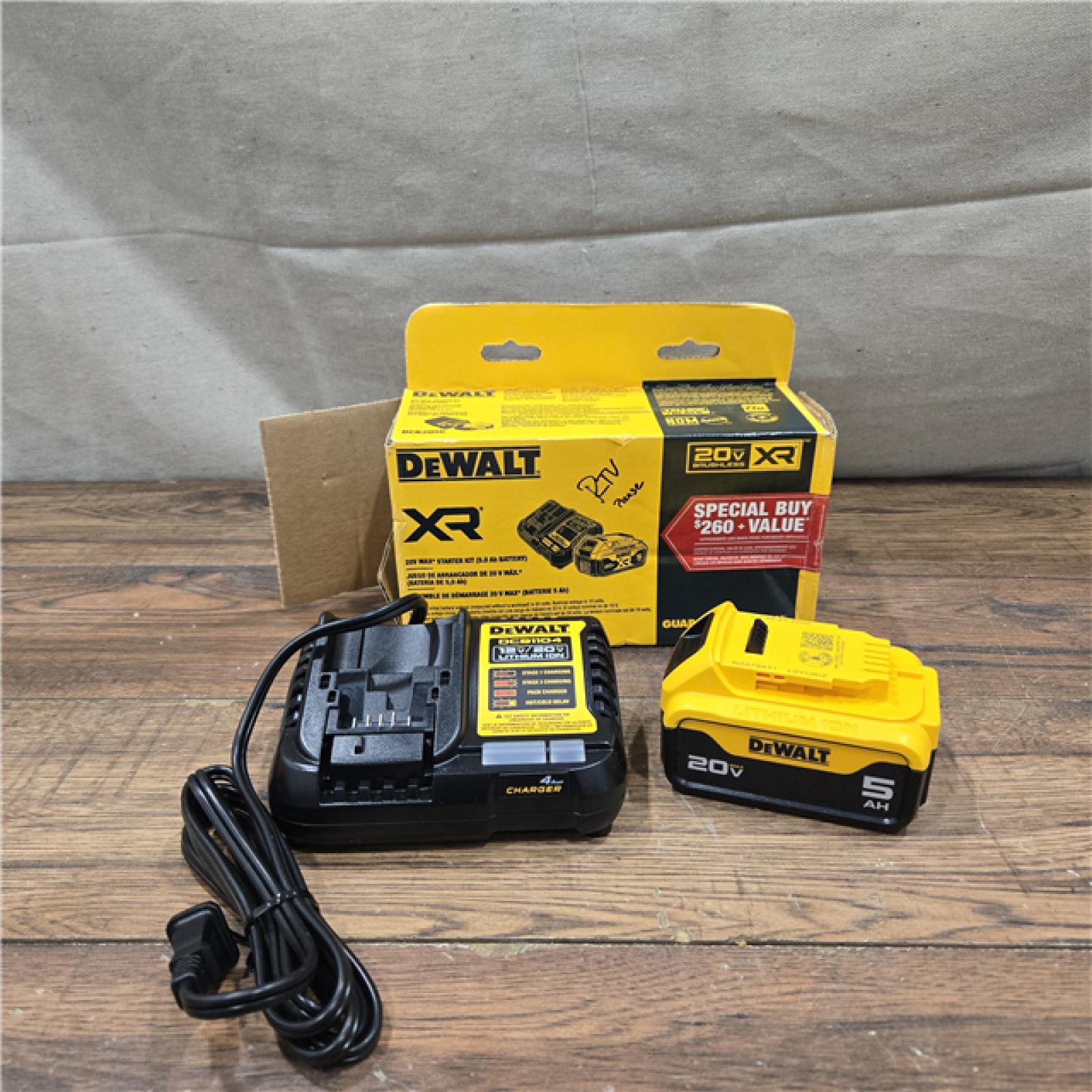 AS-IS DEWALT 20-Volt Maximum XR 5.0 Ah Battery Pack and Charger