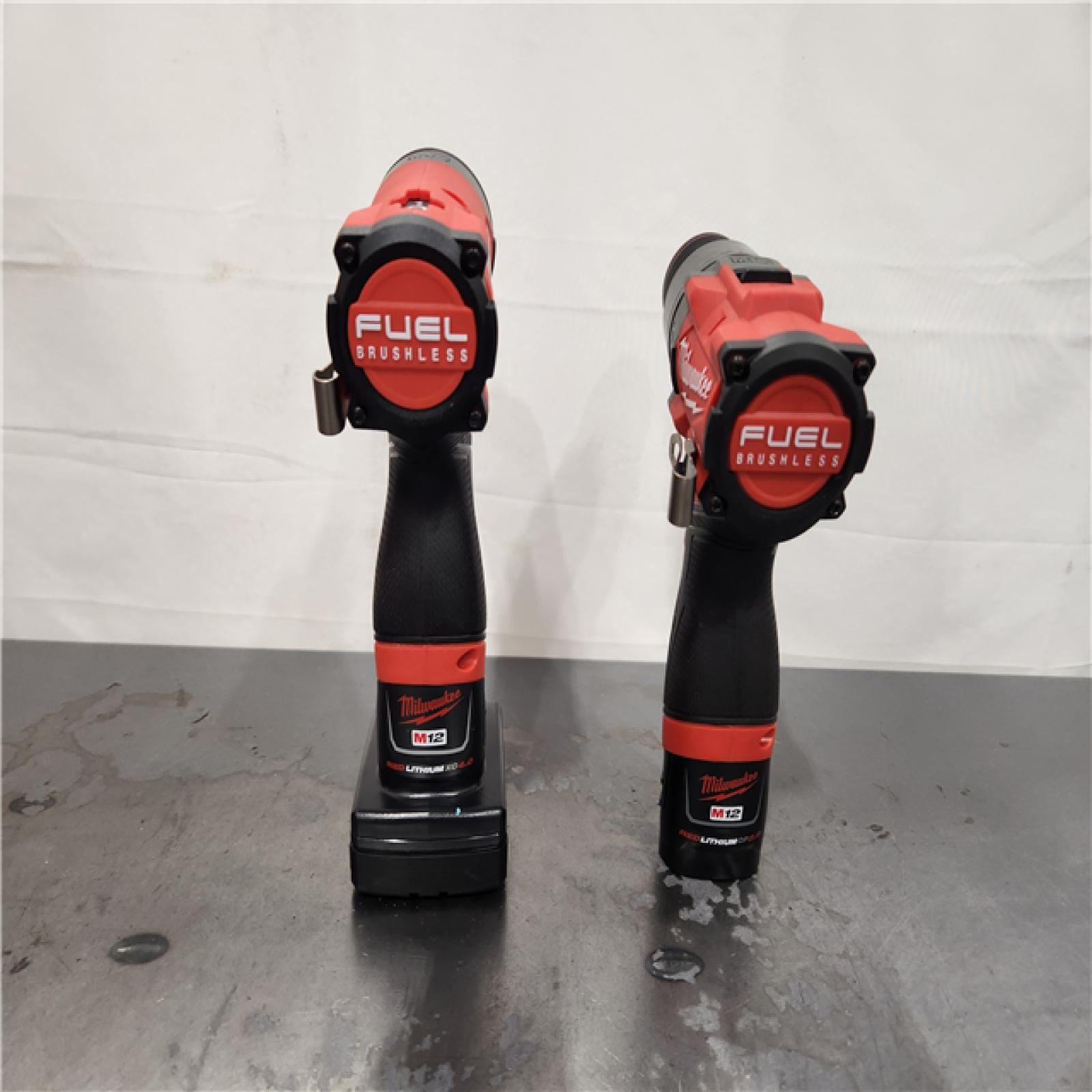 AS-IS- Milwaukee 12V Brushless Hammer Drill and Impact Driver Combo Kit