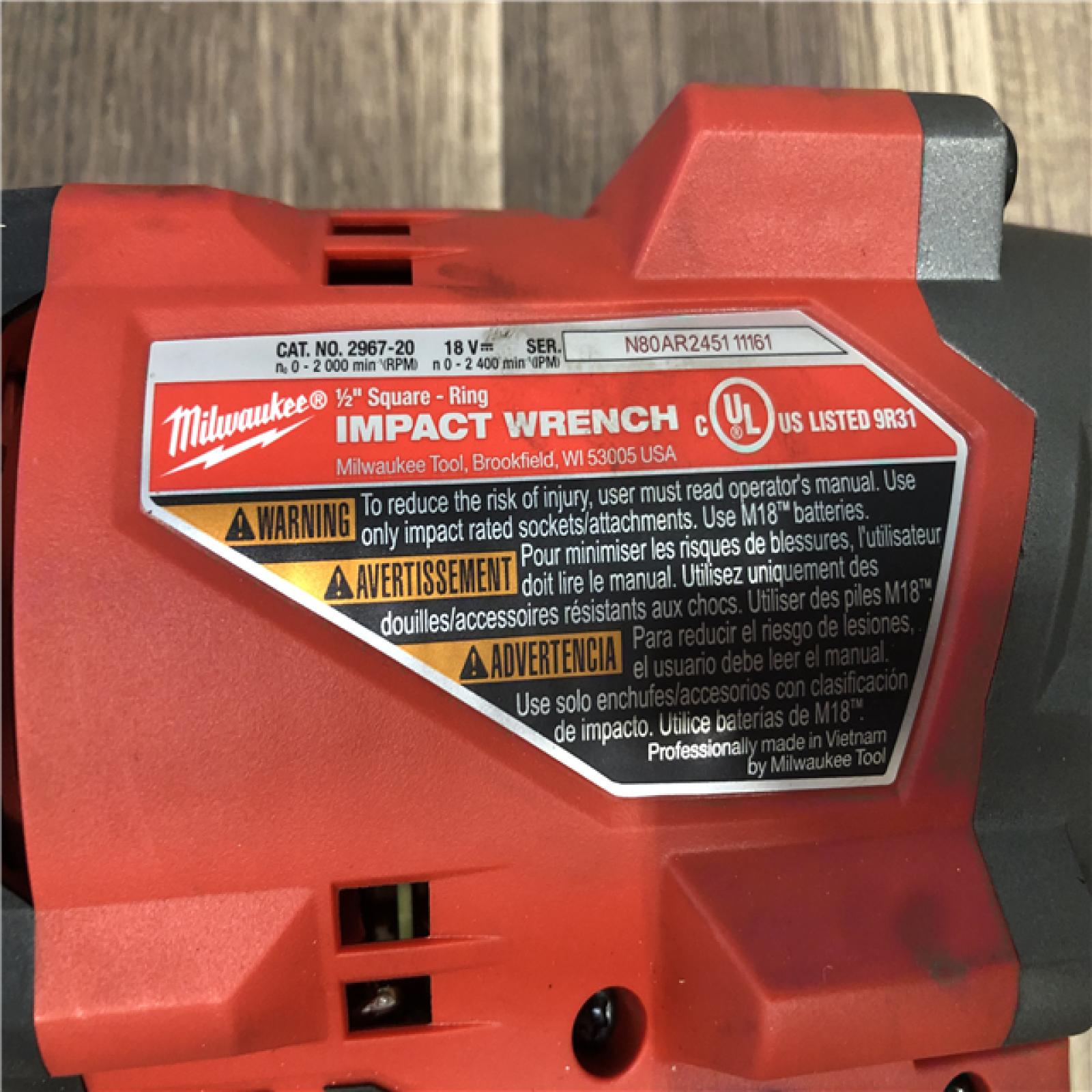 AS-IS Milwaukee FUEL 18V Lithium-Ion Brushless Cordless 1/2 in. Impact Wrench with Friction Ring (Tool-Only)